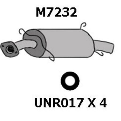Rear Muffler Std Replacement M7232