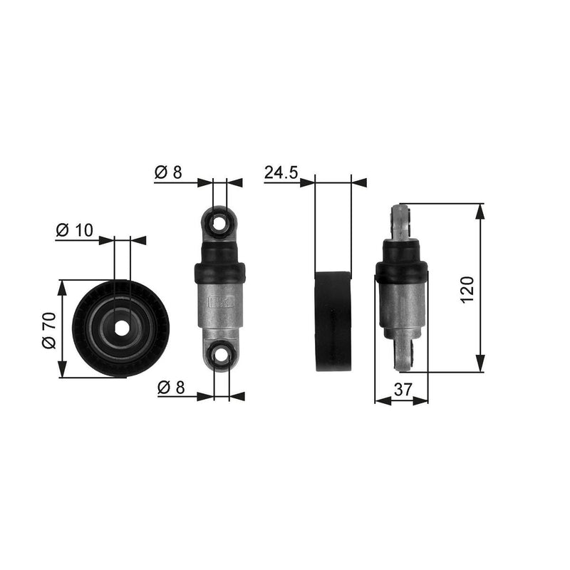 Gates Automatic Belt Tensioner 38244