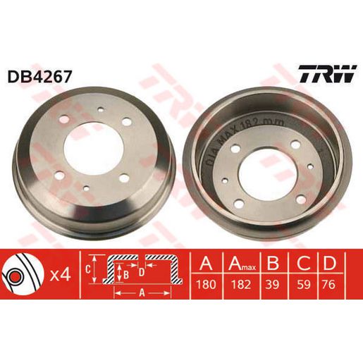 TRW Brake Drum DB4267