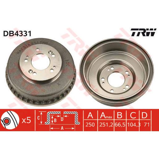 TRW Brake Drum DB4331