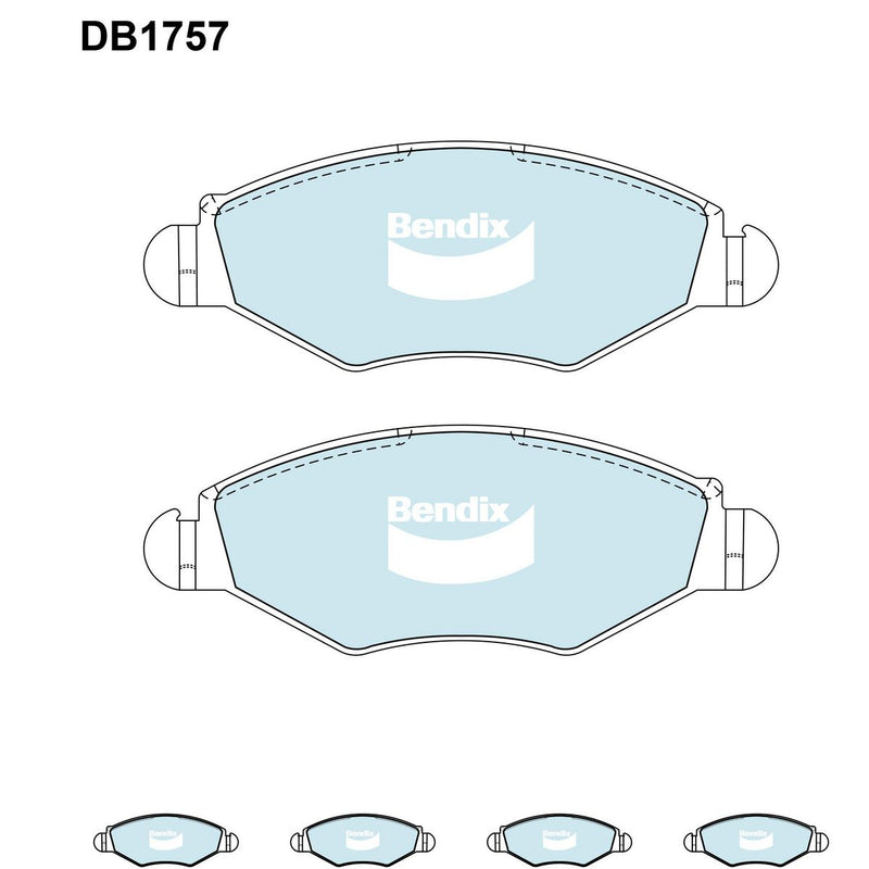 Bendix General CT Brake Pad Set Front DB1757 GCT