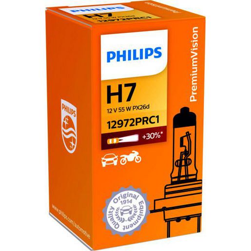 Philips Premium H7 Globe 12V 55W 12972PR