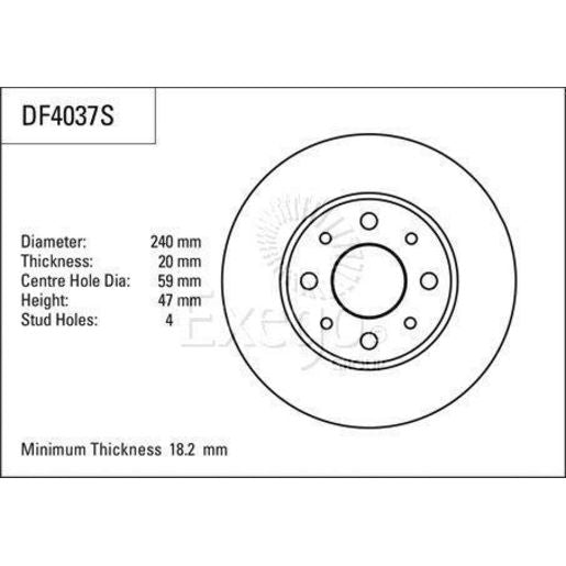 TRW Disc Brake Rotor 240Mm DF4037S
