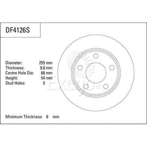 TRW Disc Brake Rotor 255Mm DF4126S