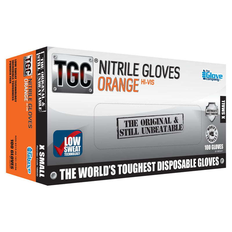 The Glove Company TGC Gloves Orange Nitrile XS 100Pk