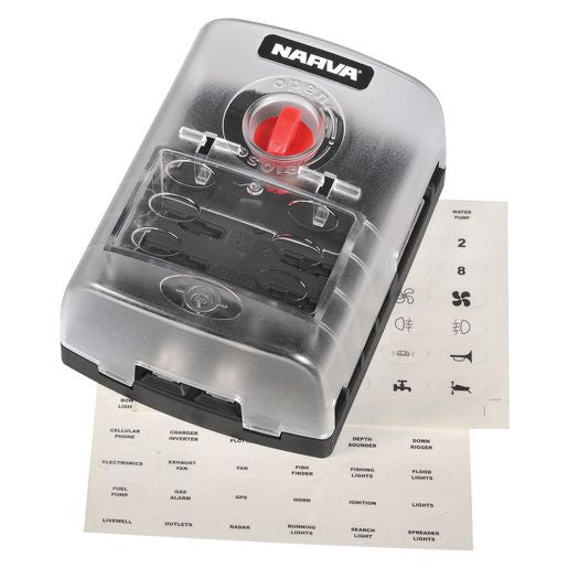 Narva Fuse Box With Cover 6 Way 54446