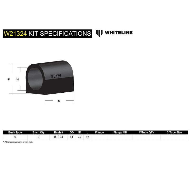 Whiteline W21324 Sway Bar Mount Bushing