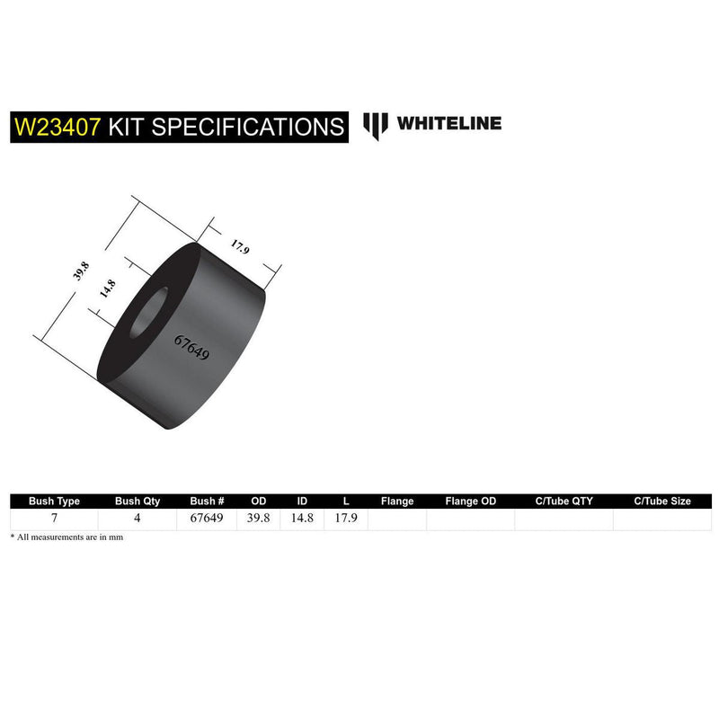 Whiteline W23407 Sway Bar Link Upper Bushing