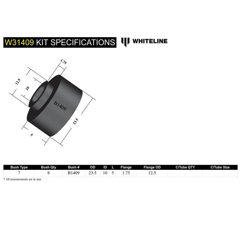 Whiteline W31409 Shock Absorber Lower Bushing