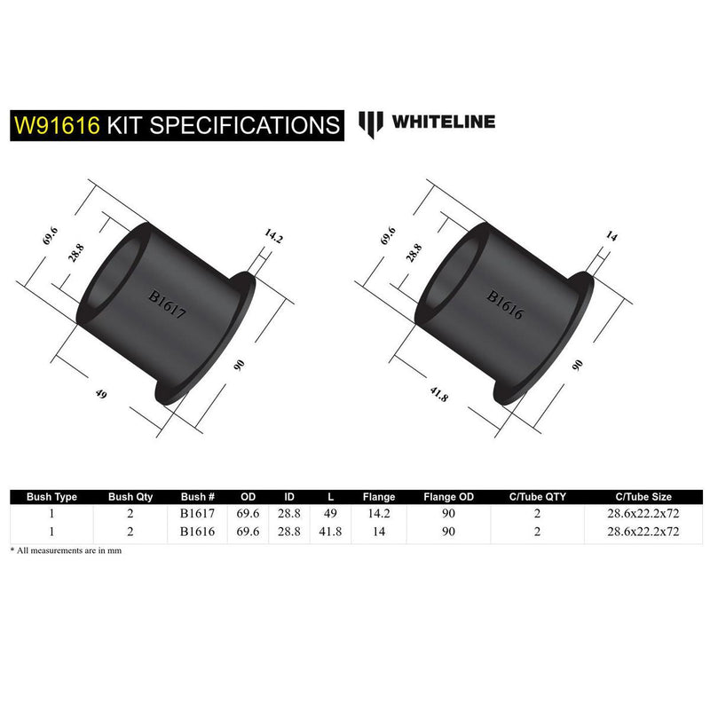 Whiteline W91616 Subframe Mount Bushing