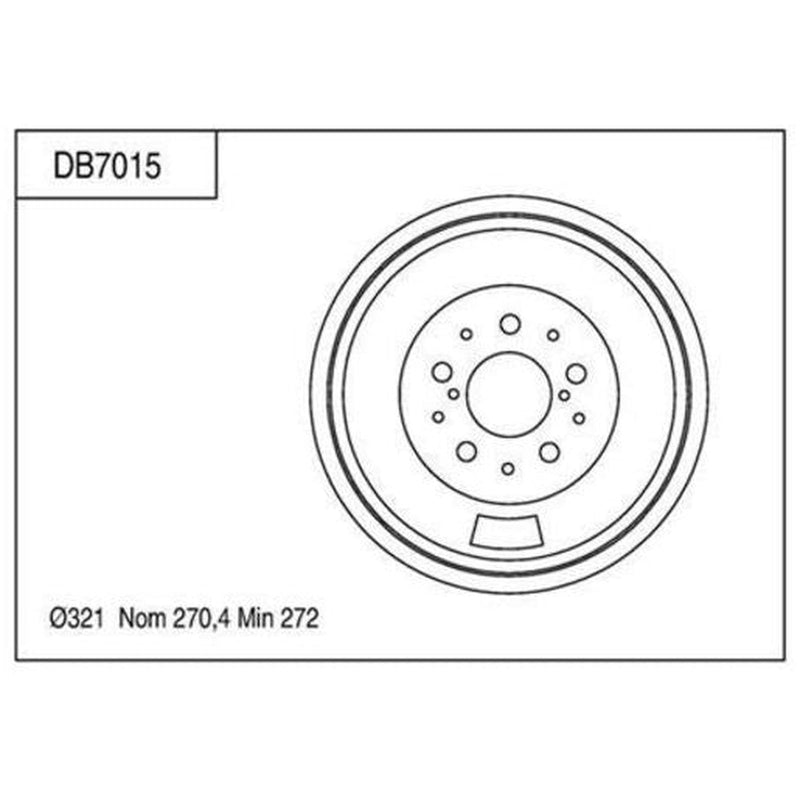 TRW Drum Brake Pair 321mm DB7015