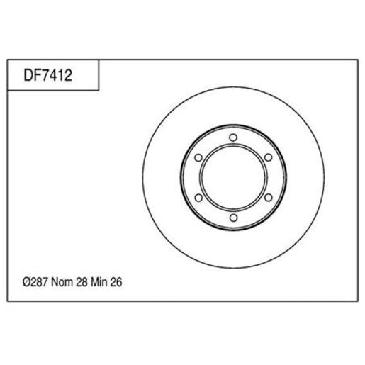 TRW Disc Brake Rotor 287mm DF7412S