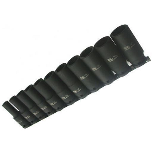 SP Tools Socket Rail Impact 1/2"Dr Deep 6PT 11Pc SAE
