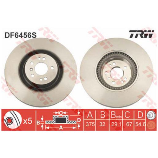 TRW Brake Rotor 375mm Front DF6456S