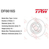 TRW Brake Rotor 330mm Front DF6616S