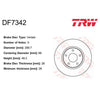 TRW Brake Rotor 289.7mm Front DF7342S