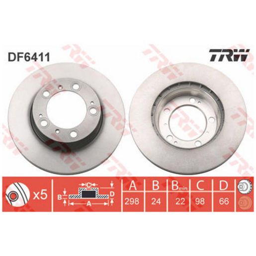 TRW Disc Brake Rotor 298Mm DF6411S