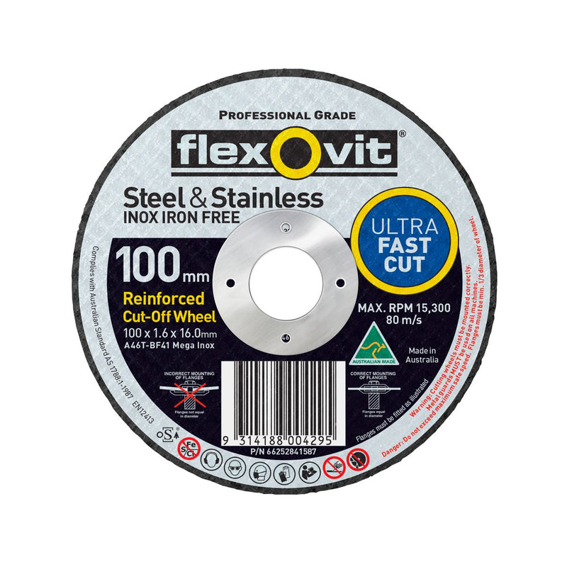 Flexovit Mega Inox Ultra Thin Cut Off Disc S/S