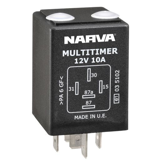 Narva Relay Timer Adjustable 12V 5 Pin 10A 68076BL