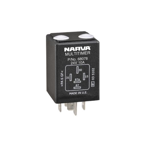 Narva Relay Timer Adjustable 24V 5 Pin 10A 68078BL
