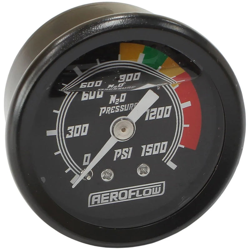Aeroflow AF30-2215 1/2" 0-1500 Nitrous Gauge - Black