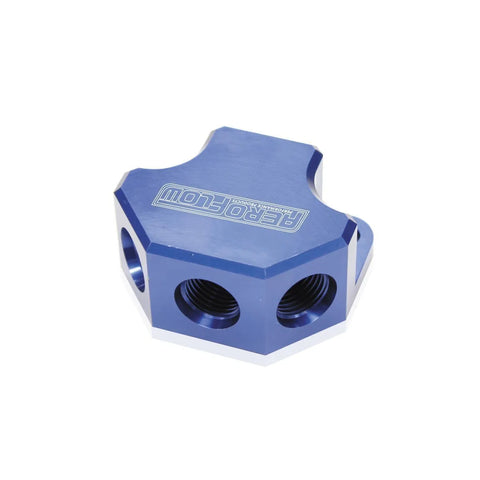 Aeroflow AF454-10-08-XPX Billet 4 Port ORB Y-Block | Kren Offroad NZ
