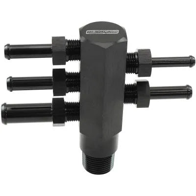Aeroflow 0 3/8" NPT Aluminium Vacuum Tree 1 x 3/16" - 3 x
