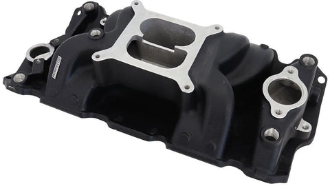 Aeroflow AF6210-1001 Air Gap Dual Plane Intake Manifold - Black Finish (SB Chev)