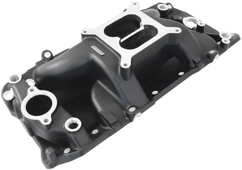 Aeroflow AF6211-1001 Air Gap Dual Plane Intake Manifold - Black Finish (BB Chev)