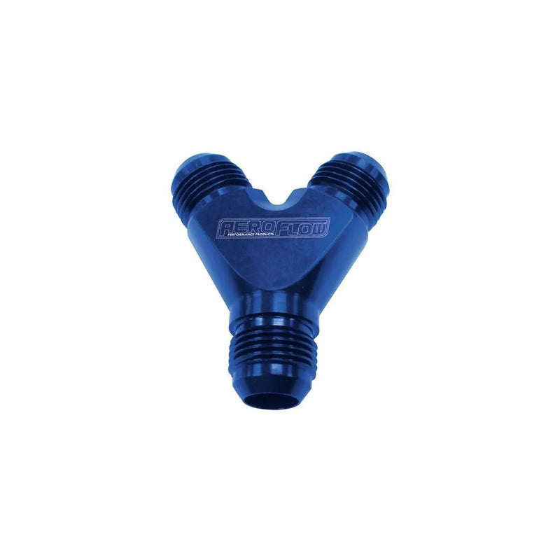 Aeroflow AF930-08-06 1 x -8AN 2 x -6AN Y-Block - Blue
