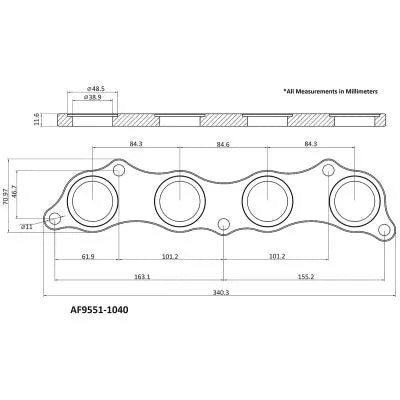 Aeroflow AF9551-1040-XPX Header Flange