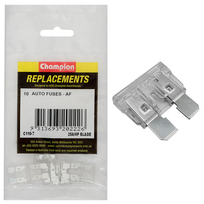 Champion Fasteners Fuse Blade Af 25Amp Clear C110-7