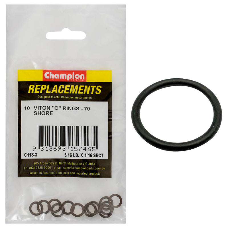 Champion Fasteners O Ring Viton Rubber 70 Shore 5/16In X