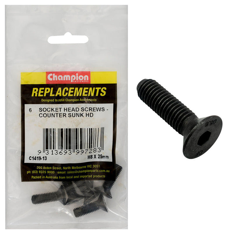 Champion Fasteners Socket Head Cap Screw Csk M8 X 25mm