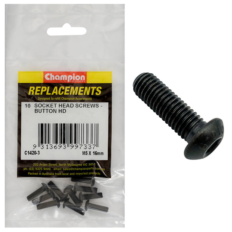 Champion Fasteners Socket Head Cap Screw Button Head M5 X