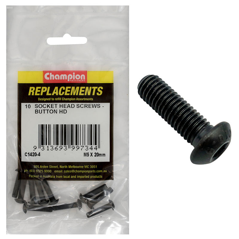 Champion Fasteners Socket Head Cap Screw Button Head M5 X