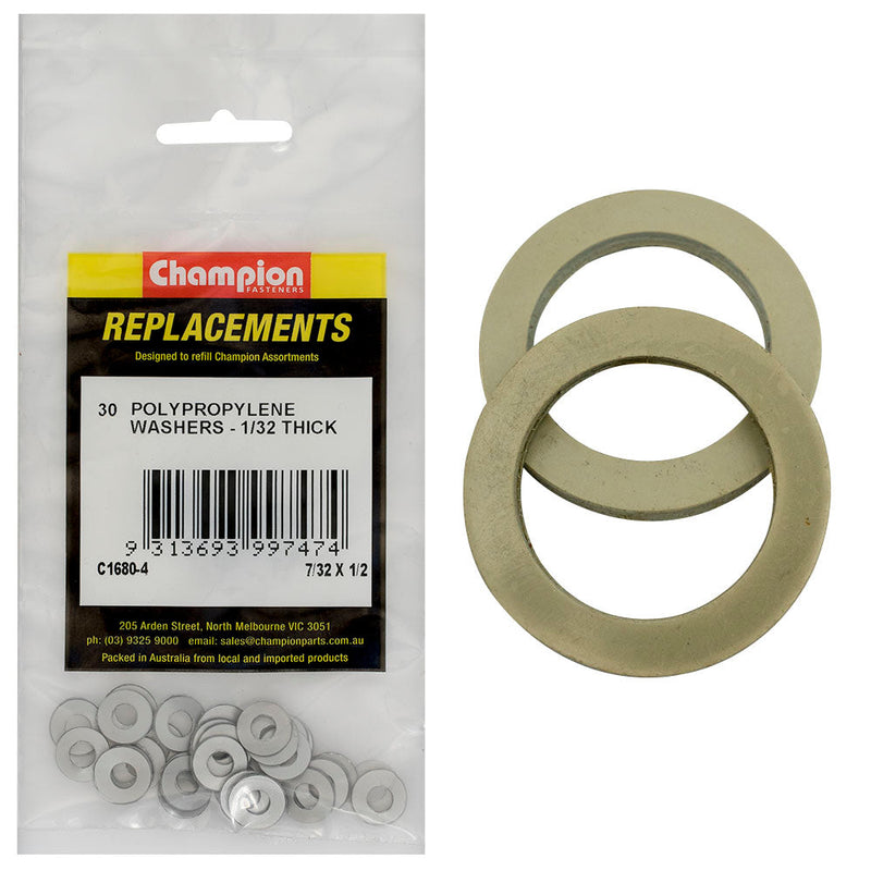 Champion Fasteners Washer Flat Polypropelene 7/32In X