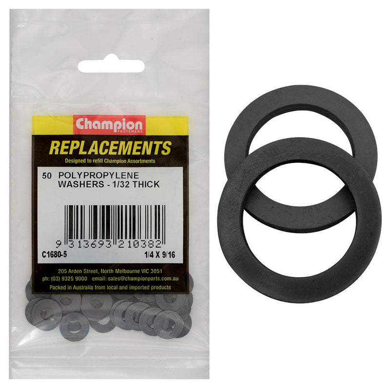Champion Fasteners Washer Flat Polypropelene 1/4In X