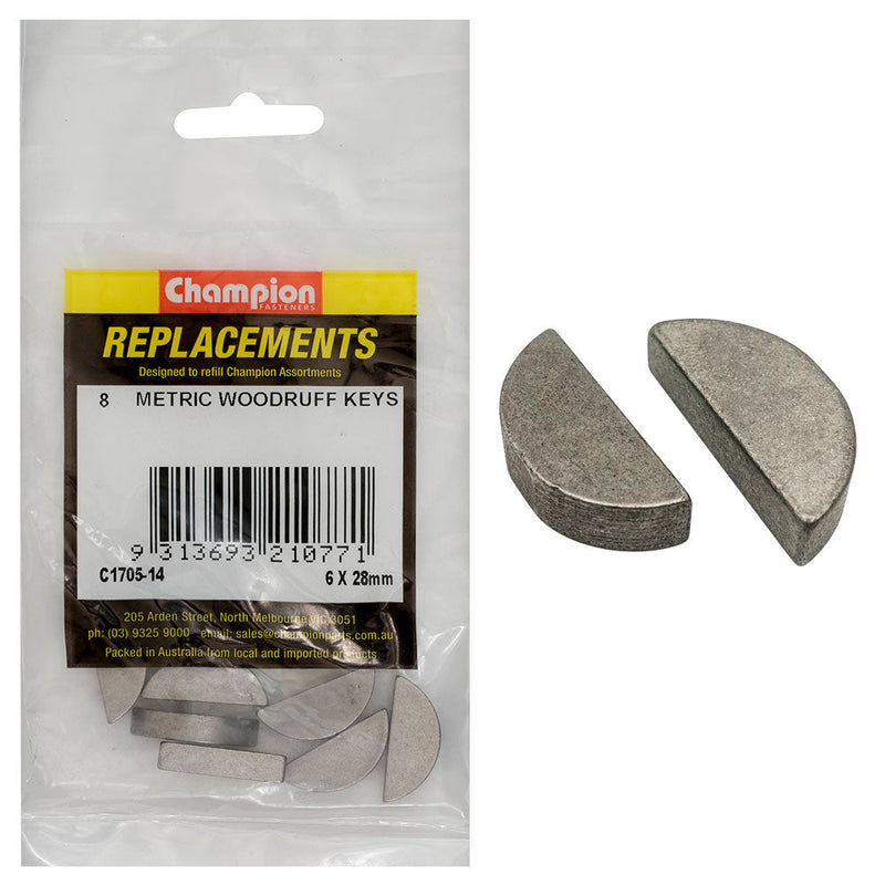 Champion Fasteners Woodruff Key 6 X 28mm C1705-14