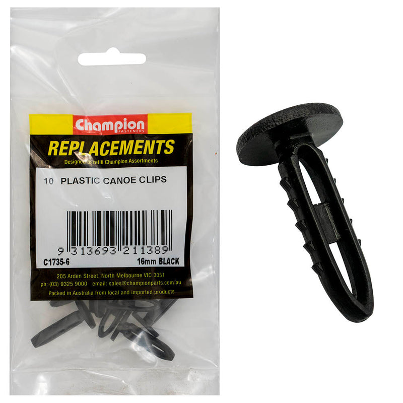 Champion Fasteners CanOE Clip Black Len:26.5mm Hole:7.5