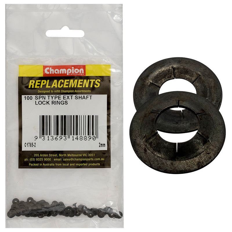 Champion Fasteners Lock Ring Spn Type External Shaft 2mm