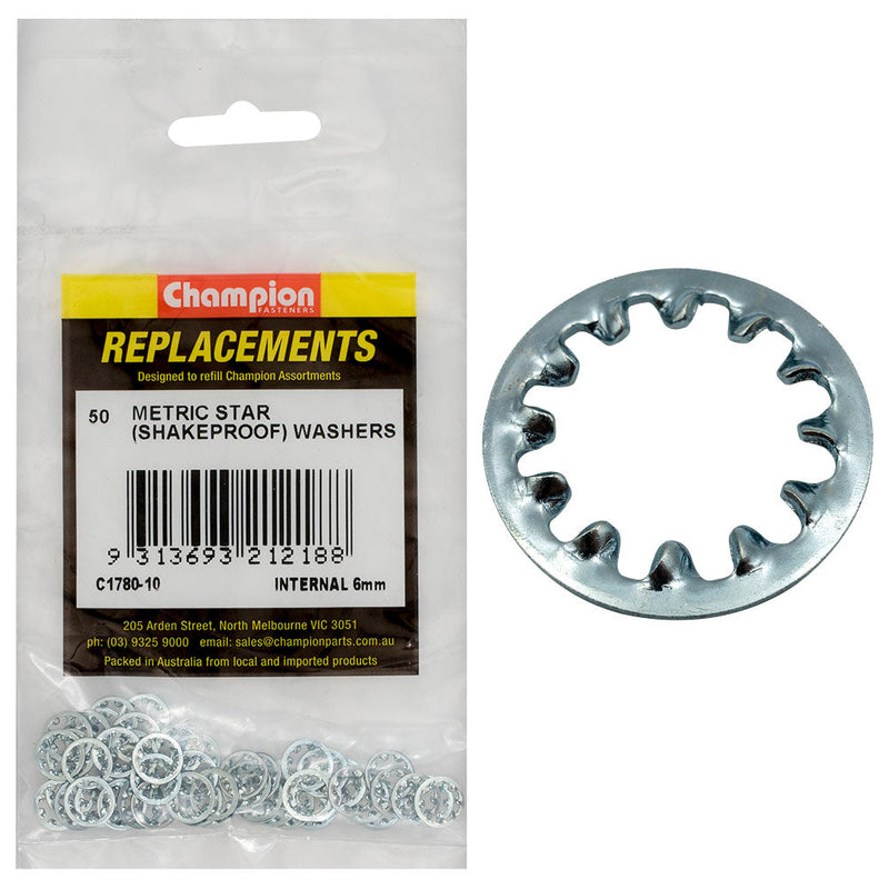 Champion Fasteners Washer Shakeproof Internal 6mm Zinc