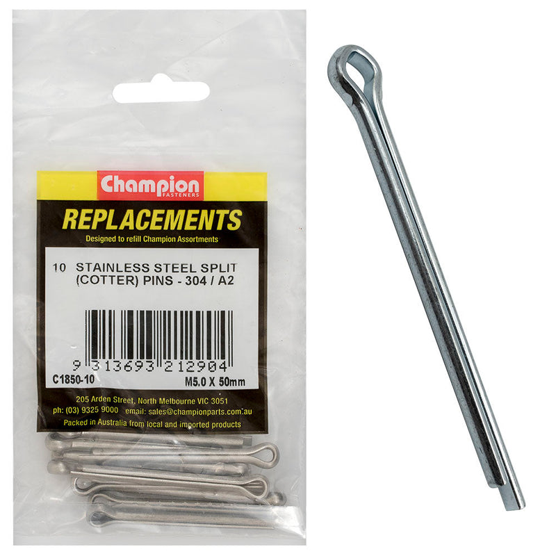 Champion Fasteners Split Pin Stainless Steel 5.0 X 50mm