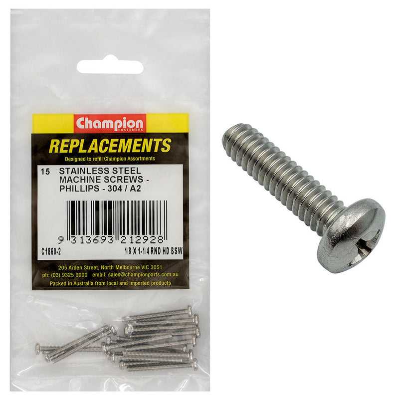 Champion Fasteners Machine Screws Pan Phillips Stainless