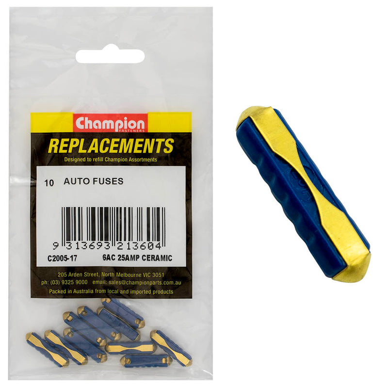 Champion Fasteners Fuse Ceramic 25Amp C2005-17