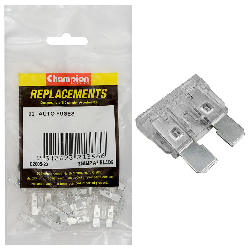 Champion Fasteners Fuse Blade Af 25Amp Clear C2005-23