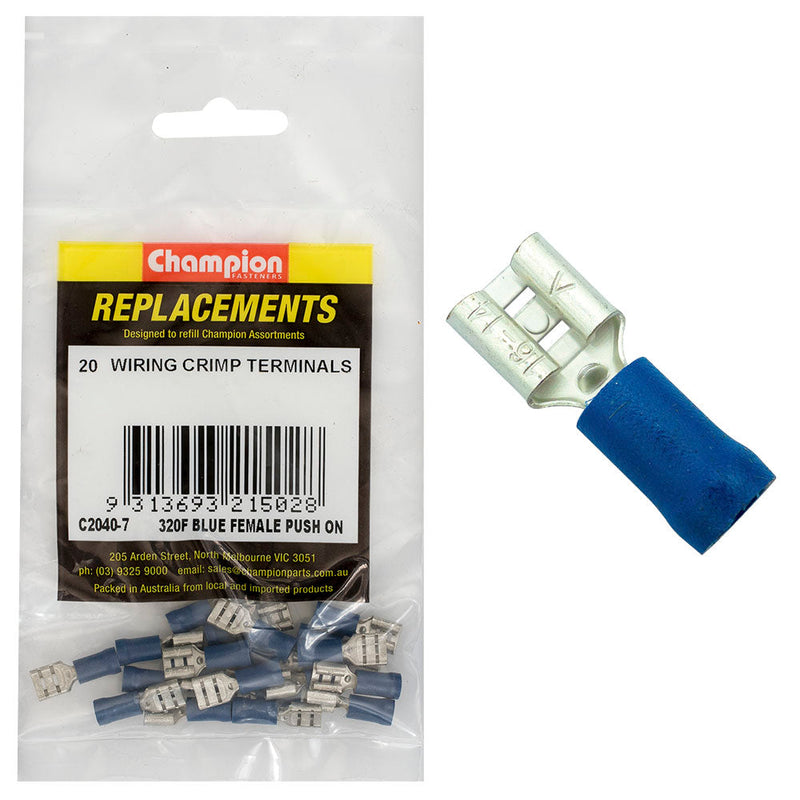Champion Fasteners Crimp Terminal Blade Female Blue 6.3mm
