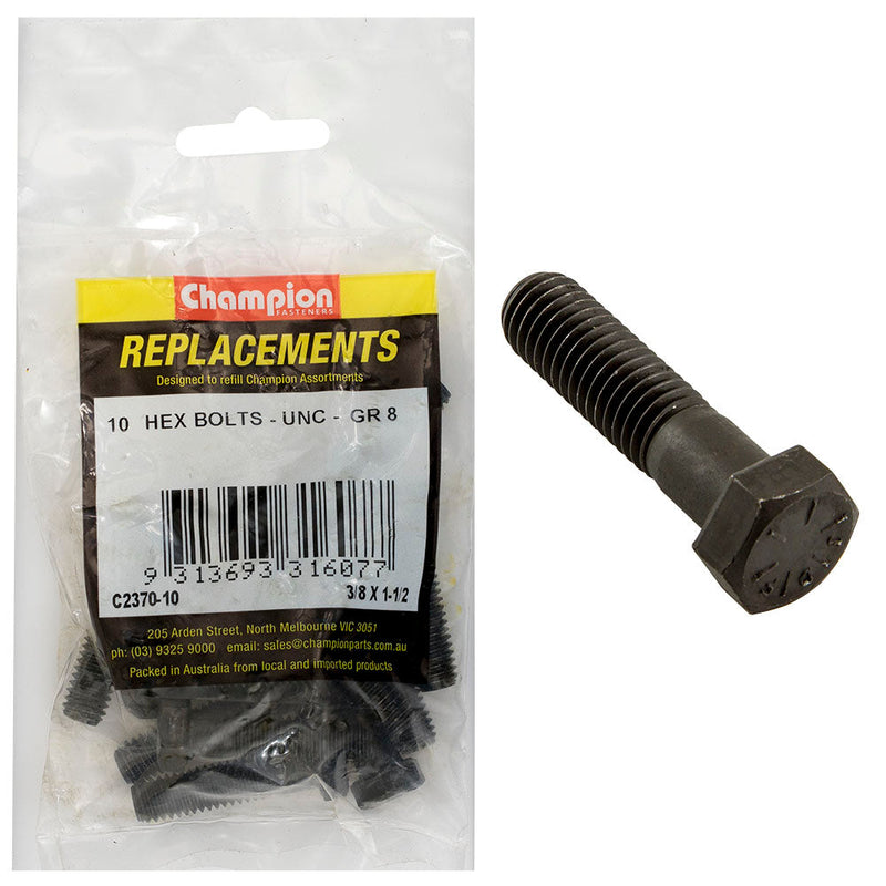 Champion Fasteners Hex Bolt High Tensile 3/8In X 1/2In