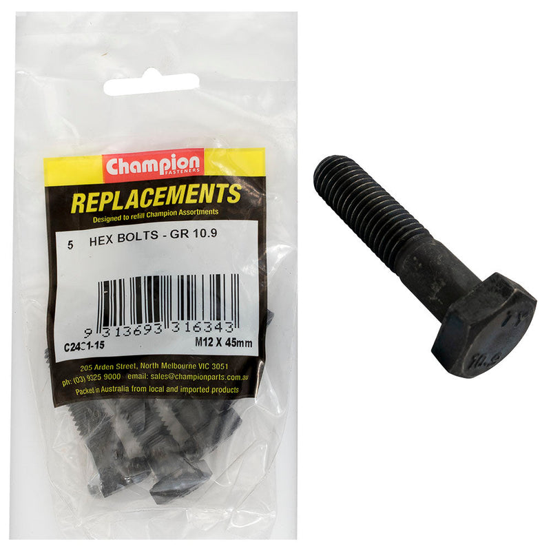 Champion Fasteners Hex Bolt High Tensile M12 X 45mm