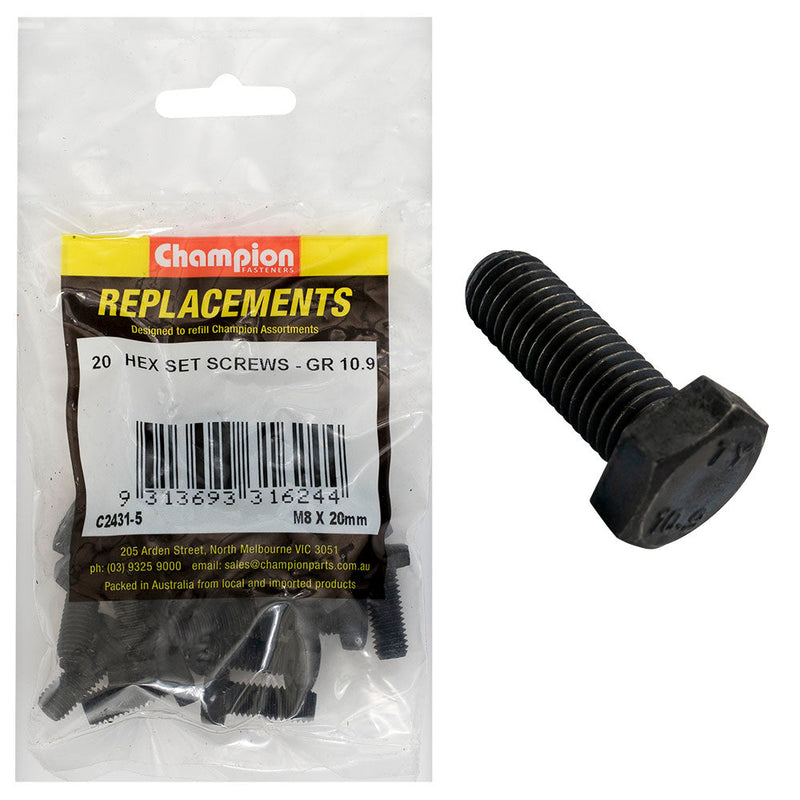 Champion Fasteners Hex Set Screw High Tensile M8 X 20mm